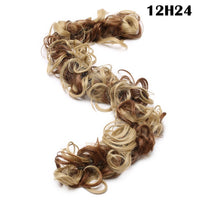 HAIRRO Synthetic Chignon Messy Scrunchies Elastic Band Hair Bun Straight Updo Hairpiece High Temperture Fiber Natural Fake Hair