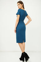 CONQUISTA FASHION - Original Petrol Fitted Cap Sleeve Dress