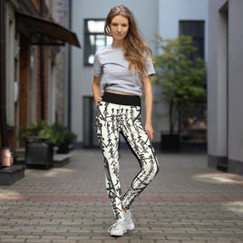 SHARON TATEM LLC - Original Leggings Oriental Pattern Black and White Womens Yoga Leggings