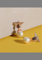 Original Baroque Pearl Honey Bee Drop Earring Rosegold