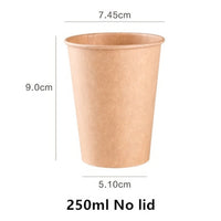 100pcs/Pack Kraft Paper Cup Disposable Paper Cup Coffee Milk Hot Drink Paper Cup Household Coffee Shop Supplies