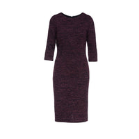 CONQUISTA FASHION - Original Woollen Aubergine Winter Fitted Dress