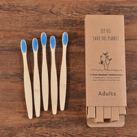 5Pcs Adults Soft Bristles Toothbrush Colorful Dental Eco Friendly Oral Care Bamboo Teeth Brushes Individual Package Toothbrush