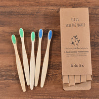 5Pcs Adults Soft Bristles Toothbrush Colorful Dental Eco Friendly Oral Care Bamboo Teeth Brushes Individual Package Toothbrush