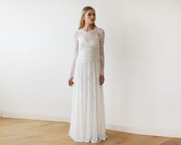 BLUSHFASHION - Original Round Neckline Bridal Lace Dress #1147