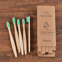 5Pcs Adults Soft Bristles Toothbrush Colorful Dental Eco Friendly Oral Care Bamboo Teeth Brushes Individual Package Toothbrush