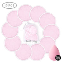 4/8/10/16pcs Makeup Remover Washable Cotton Pads Reusable Face Wipes Microfiber Make-Up Remover Three Layers Natural Soft Bamboo