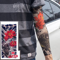 10 Pc Fake Temporary Tattoo Sleeves Tattoos Full Long Slip on Arm Tattoo Sleeve Kit Men Elastic Nylon Glove Tattoos Black Skull Design