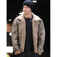 LUHAYESA - Original Thick Real Sheepskin Coat Men Winter Warm Brown Fur Clothing 2024 New Genuine Leather Natural Sheepskin Leather Outwear