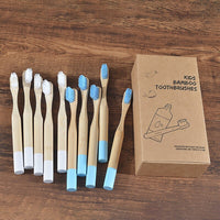 10PC Kids Bamboo Toothbrush Soft Bristles Eco Biodegradable Plastic-Free Oral Care Toothbrush 8 Colors Child Bamboo Toothbrush