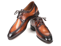 Paul Parkman Ghillie Lacing Brown Burnished Dress Shoes (ID#GU567BRW)