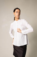 LE REUSSI - Original Stylish Pleated Blouse in White