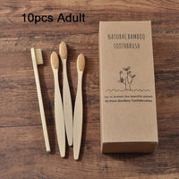 10-Pack Toothbrushes Suits Adults and Kids Soft Bristles Bamboo Toothbrush Eco Friendly Tooth Brush Nylon Bamboo Toothbrush