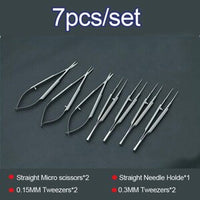 New Microsurgical Instruments 12.5cm Scissors+Needle Holders +Tweezers Stainless Steel Surgical Tool