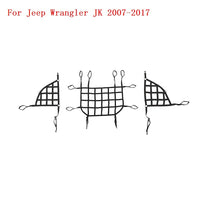 SHINEKA for Jeep Wrangler JK JL 2007-2020+ Car Trunk Roof Luggage Carrier Cargo Basket Trail Net for Wrangler JK JL Accesorries