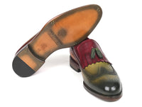 Paul Parkman Kiltie Tassel Loafer Green & Bordeaux (ID#KT39RD)