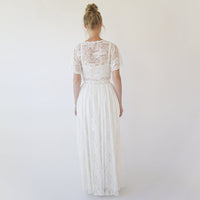 BLUSHFASHION - Original Bridal Lace Top, Plus Size Bridal Wear #2059