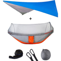 Camping Hammock With Mosquito Net and Rain Fly Portable Double Hammock With Bug Net and Tent Tarp Tree Straps for Travel Camping