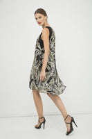 CONQUISTA FASHION - Original Sleeveless a Line Print Chiffon Dress