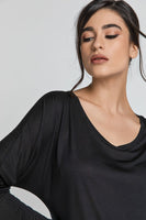 CONQUISTA FASHION - Original Black Top With Long Batwing Sleeves by SWL