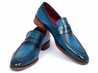 Paul Parkman Men's Penny Loafer Blue & Turquoise Calfskin (ID#10TQ84)