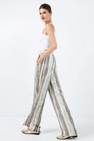 CONQUISTA FASHION - Original Wide Leg Striped Pants With Drawstring Waist