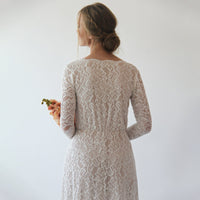 BLUSHFASHION - Original Bestseller Curvy   Vintage Style Long Sleeves Lace Wedding Dress  #1258