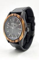 Inverness - Zebrawood & Black Leather