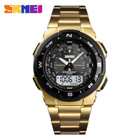 SKMEI Watch Men's Watch Fashion Sport Watches Stainless Steel Strap Mens Watches Stopwatch Chronograph Waterproof Wristwatch Men