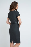 CONQUISTA FASHION - Original Cap Sleeve Pleather Detail Knit Dress