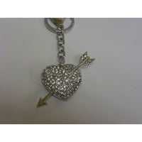 Key holder with heart shaped arrow with rhinestones