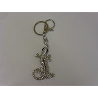 Shaped keychain geko with rhinestones