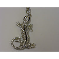 Shaped keychain geko with rhinestones