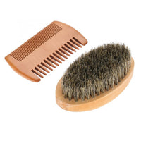 Professional Wood Beard Comb Set Double Beard Oil Head Shape Beard Comb Brush Care Beard Oil Tool Beard Comb Set With Bag