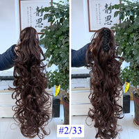 Synthetic Claw Clip Ponytail Luxury for Braiding 75cm 30" High Temperature Fiber Hairpieces Long Curly Hair Extensions for Women