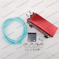 Free Shipping Universal Aluminum Square 10mm Engine Oil Catch Tank Can Reservoir 7"x3"x2.5" Red Blue Silver Black With Logo