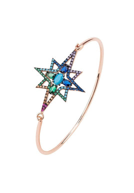 Original Northern Starburst Multi Coloured Bangle Rosegold