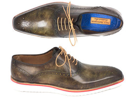 Paul Parkman Smart Casual Oxford Shoes for Men Army Green (ID#184SNK-GRN)