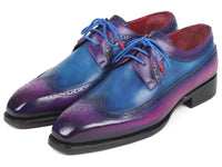 Paul Parkman Goodyear Welted Wingtip Derby Shoes Purple & Blue (ID#511V63)