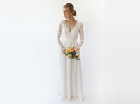 BLUSHFASHION - Original Wrap Bohemian Lace Wedding Dress #1242