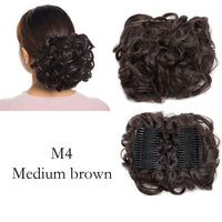 S-Noilite Synthetic LARGE Comb Clip in Curly Hair Extension Chignon Hair Pieces Women Updo Cover Hairpiece Extension Hair Bun