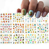 2021 New Geometric Letter Nail Sticker Water Slider Russian Winter Decal Christmas New Year Gift Nail Slider Temporary Tattos