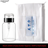 250Ml Nail Art Bottle Empty Pumping Dispenser Cleanser Container  Nail Polish UV Gel Remover Alcohol Press Tool