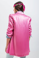 Q2 - Original Satin Blazer in Pink