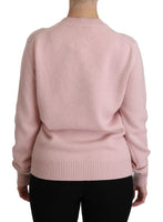 Maglia Pullover Girocollo In Cashmere Rosa-IT40/S