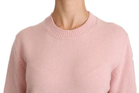 Maglia Pullover Girocollo In Cashmere Rosa-IT40/S