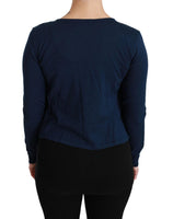 Maglia in cashmere con cardigan a maniche lunghe blu-IT38/XS