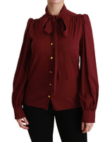 Camicia a maniche lunghe marrone chiaro Camicetta in seta Top-IT36/XS