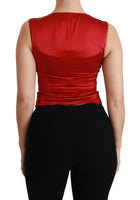 Gilet Smanicato Rosso Cotone Top Vest-IT40/S