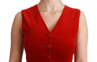 Gilet Smanicato Rosso Cotone Top Vest-IT40/S